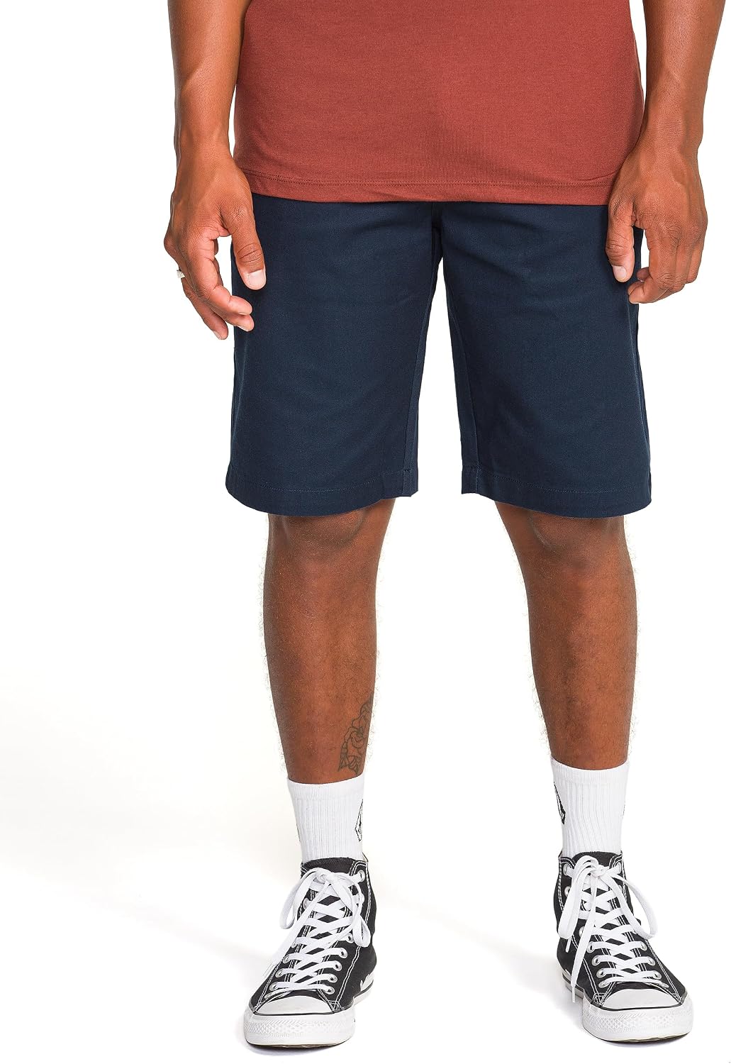 Volcom Men's Vmonty Chino Shorts – 22 Outseam, Relaxed Fit, Durable Cotton Fabric Dark Navy