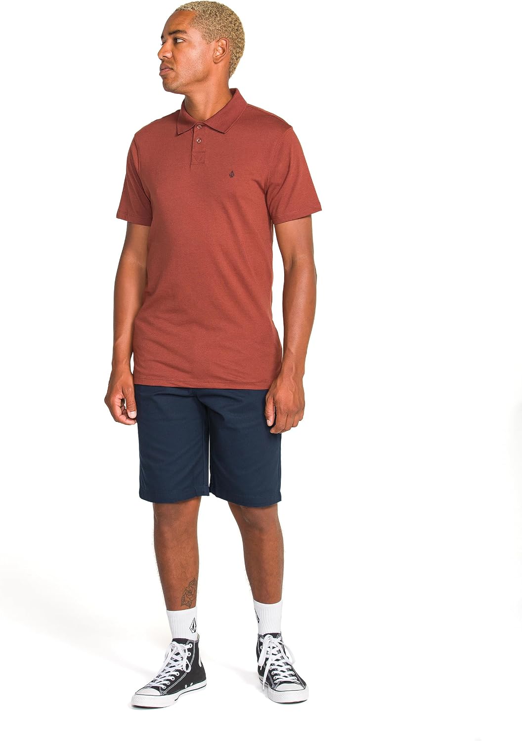 Volcom Men's Vmonty Chino Shorts – 22 Outseam, Relaxed Fit, Durable Cotton Fabric Dark Navy