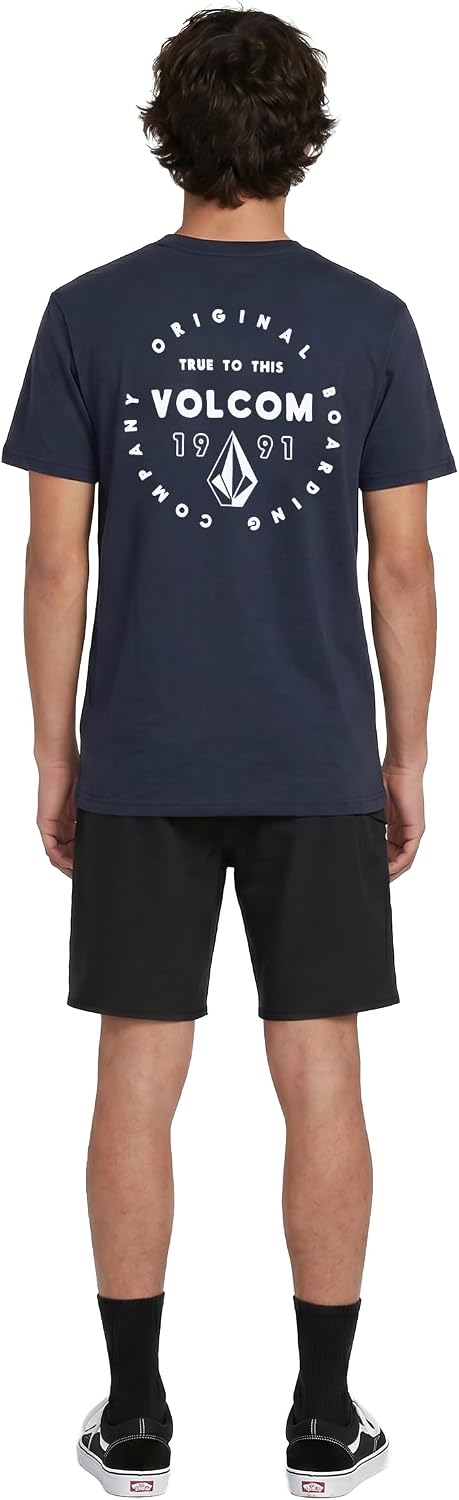 Volcom Men's Mortis Short Sleeve T-Shirt - Classic Fit Crewneck Tee, Soft Cotton, Lightweight & Breathable Casual Shirt Navy