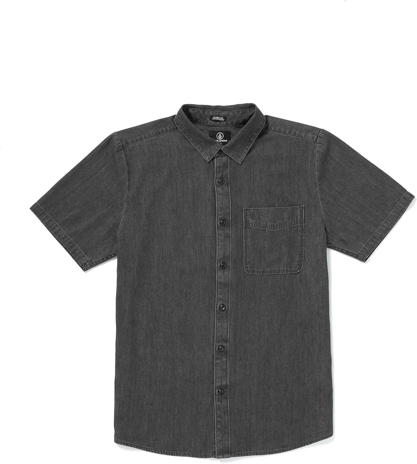 Volcom Men's Date Knight Short Sleeve Classic Fit Button Down Shirt Stealth