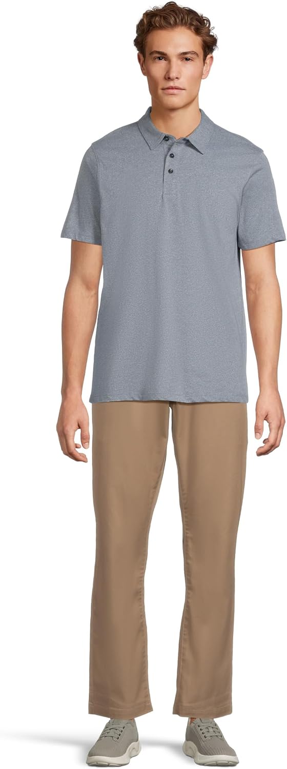 Volcom Men's Wowzer Modern Fit Short Sleeve Polo Shirt Blue Wash