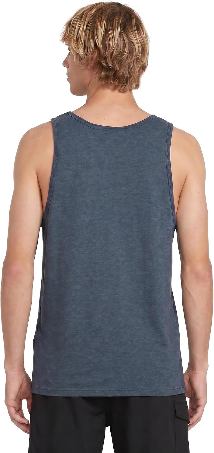 Volcom Men's Graphic Tank Top – Soft Cotton Sleeveless Shirt with Logo Print Navy Mortis