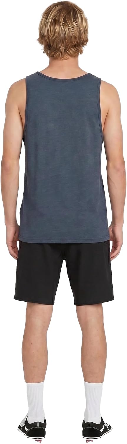 Volcom Men's Graphic Tank Top – Soft Cotton Sleeveless Shirt with Logo Print Navy Mortis