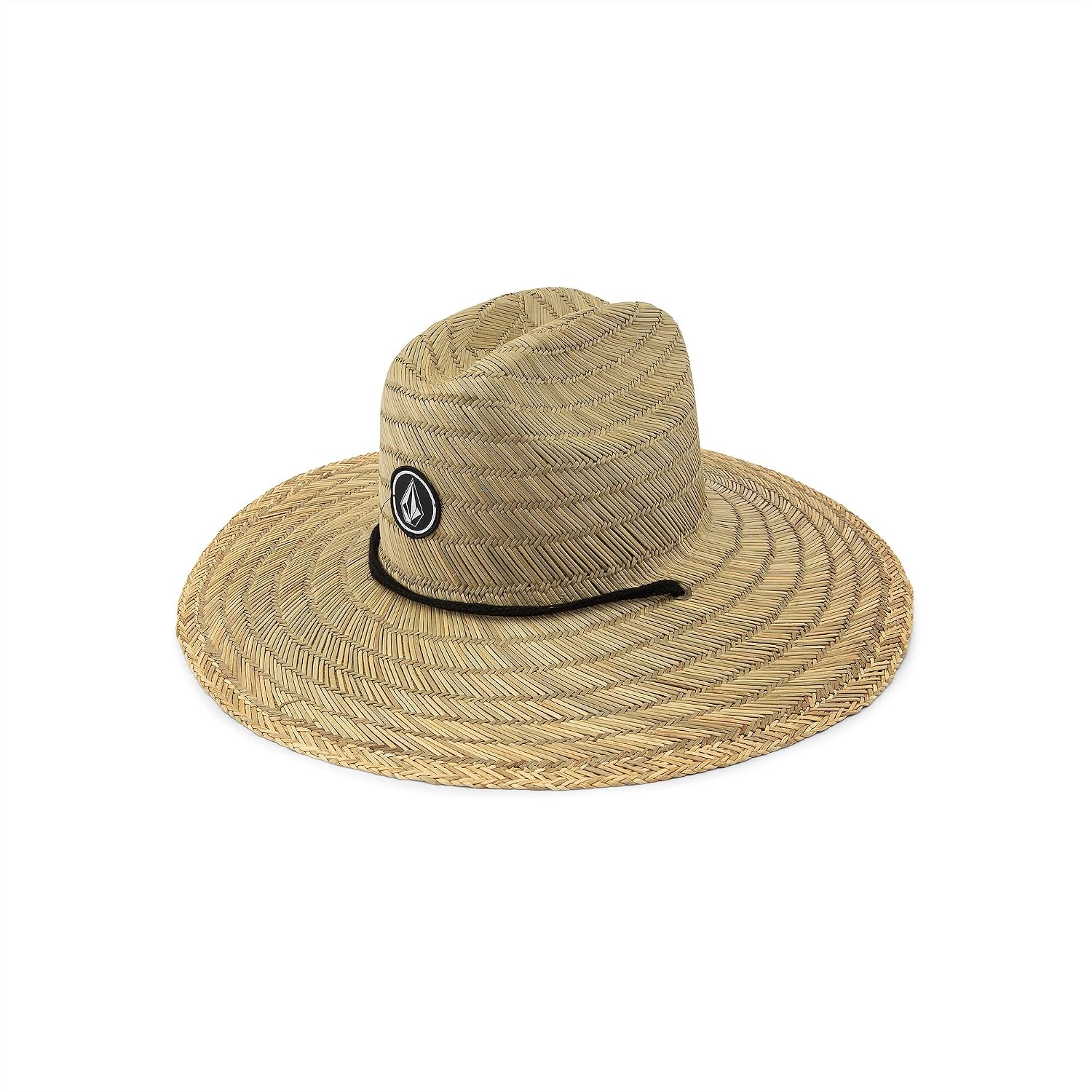 Volcom Men's Quarter Straw Hat– Wide Brim Straw Sun Hat with Adjustable Drawcord Natural