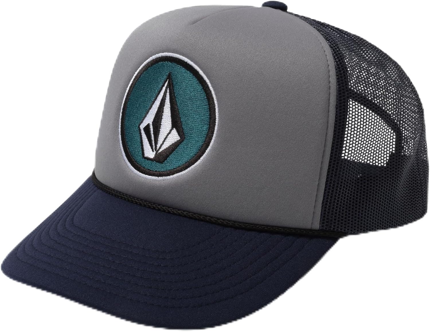 Volcom Men's Mesh Trucker Hat - Adjustable Snapback Cap, Breathable Structured Front Panel Dust Bowl Indigo