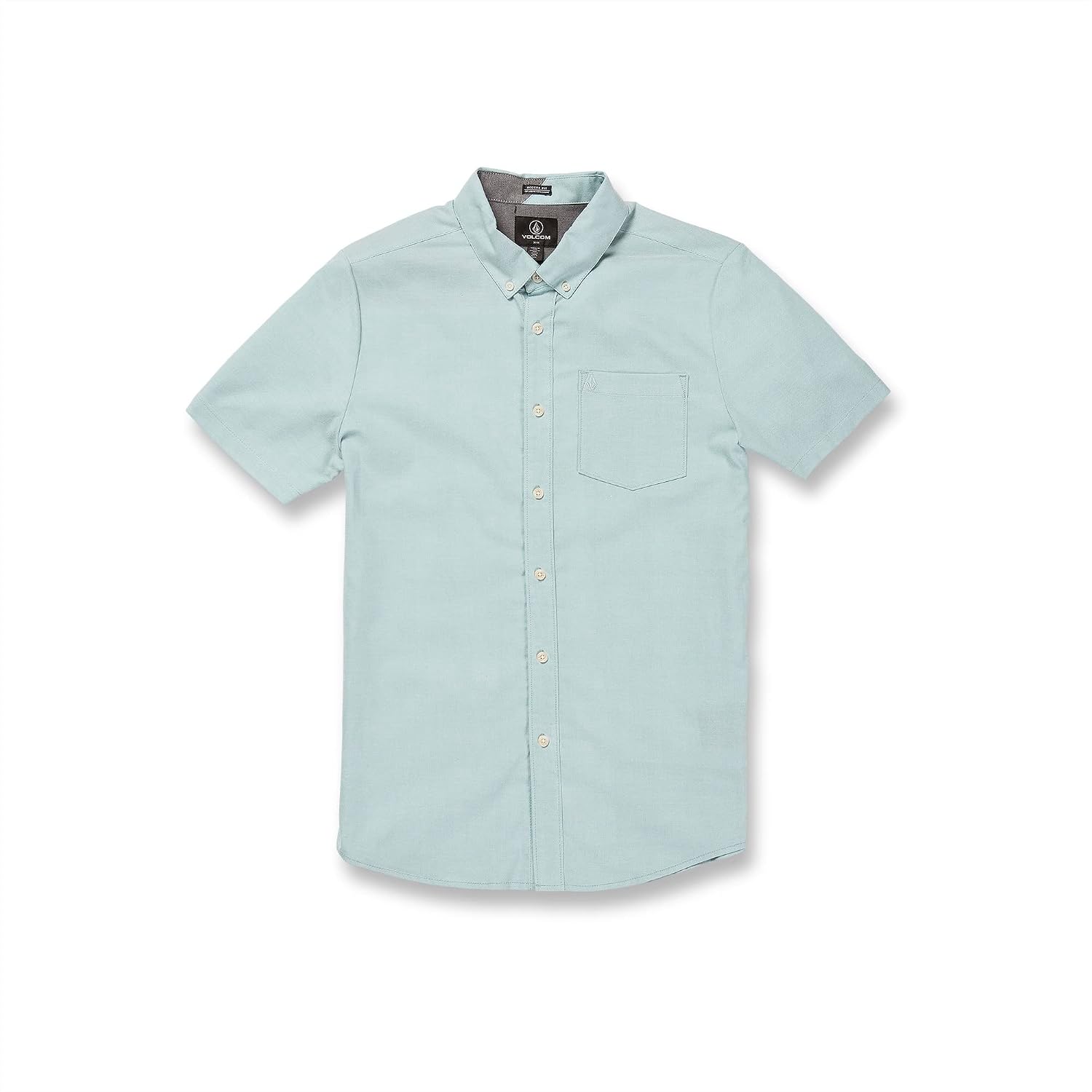 Volcom Men's Everett Oxford Short Sleeve Button Down Woven Shirt Coastal Blue
