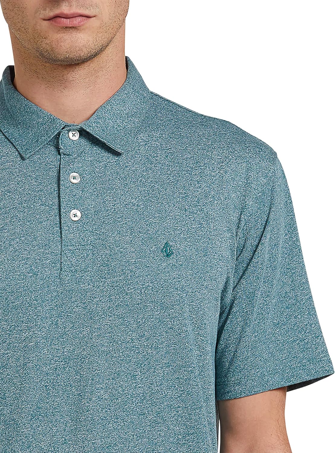 Volcom Men's Wowzer Modern Fit Short Sleeve Polo Shirt Hydro Blue