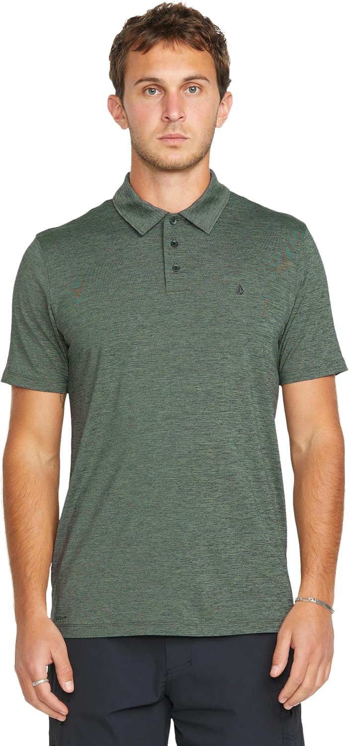 Volcom Men's Wowzer Hazard Performance Golf Polo Light Olive