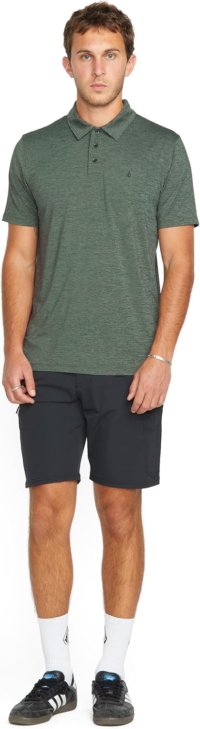Volcom Men's Wowzer Hazard Performance Golf Polo Light Olive