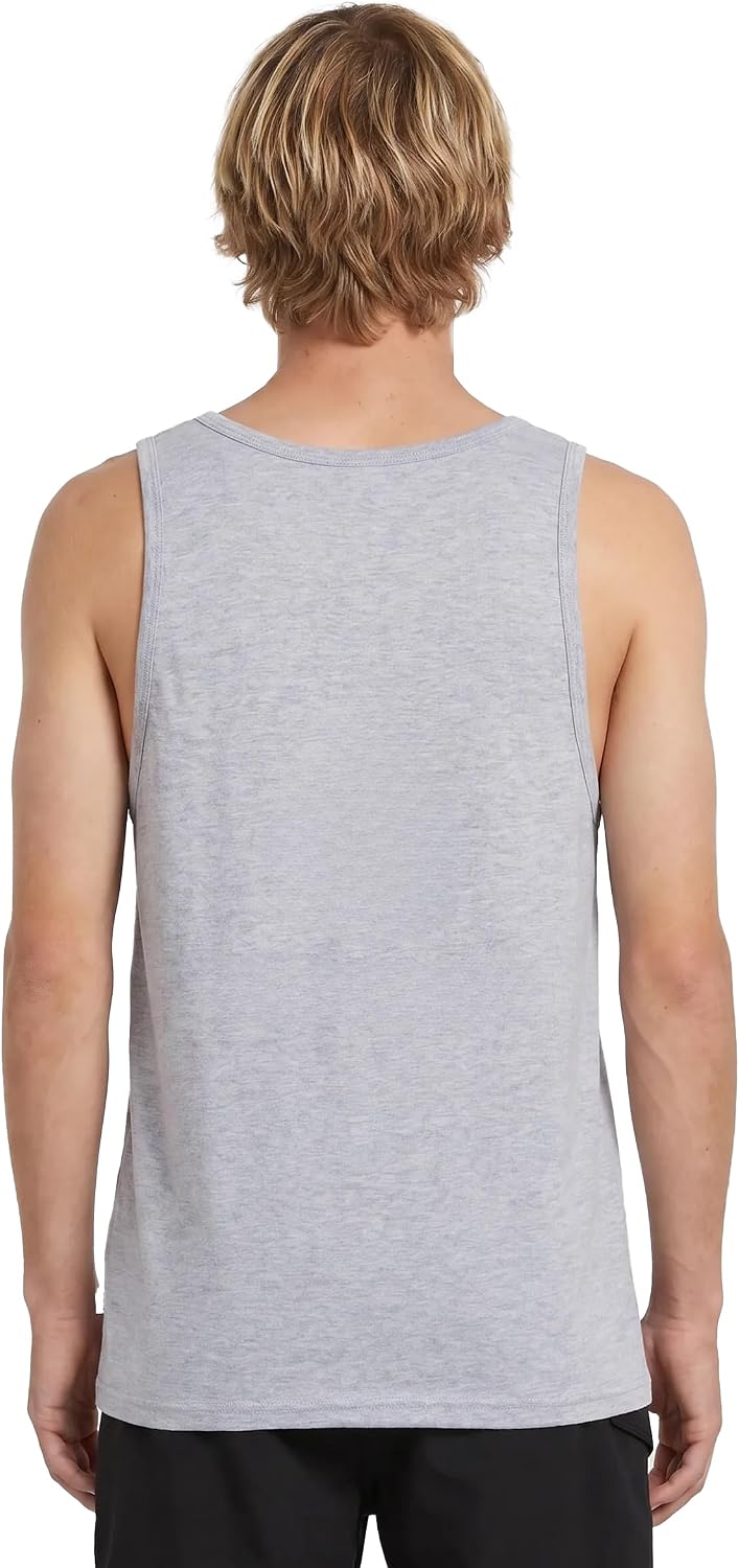 Volcom Men's Graphic Tank Top – Soft Cotton Sleeveless Shirt with Logo Print Heather Grey Mortis