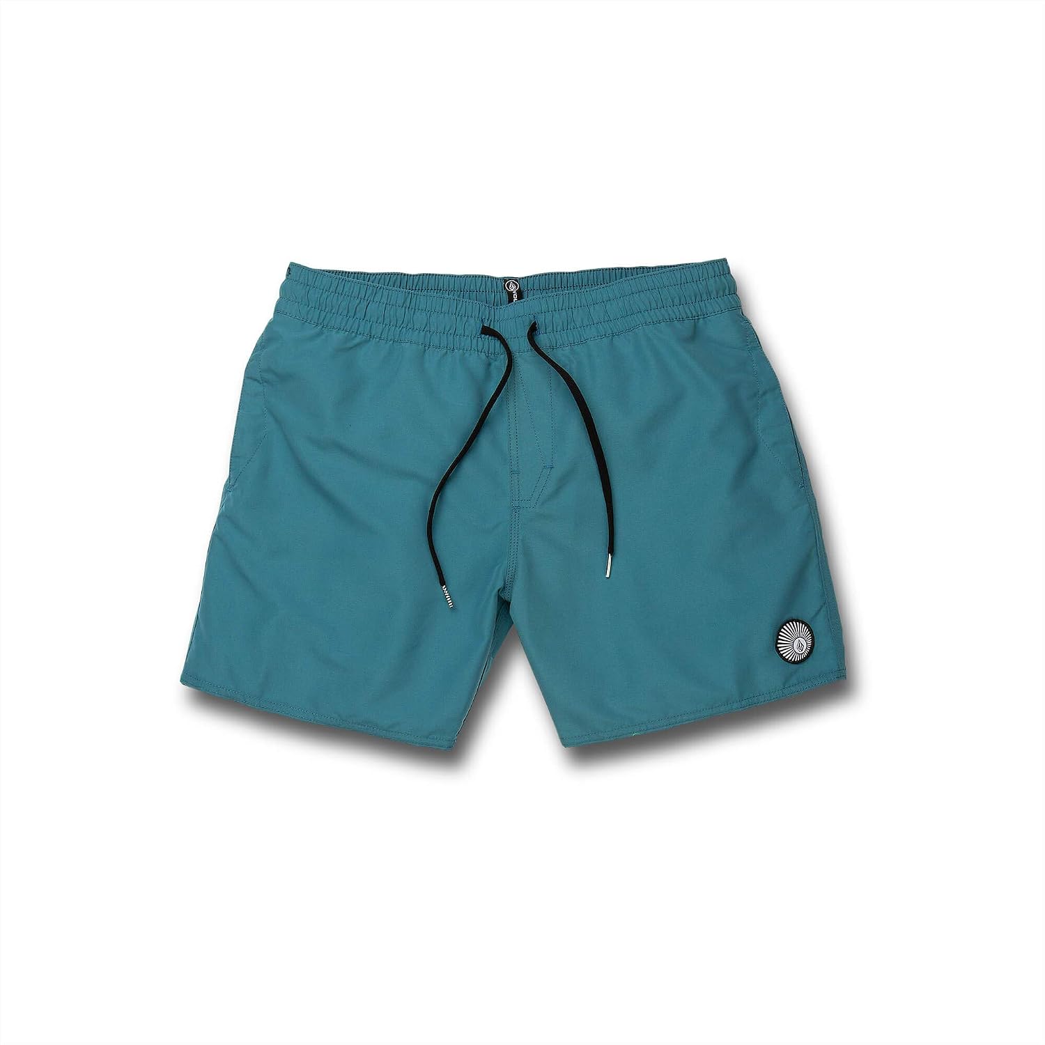 Volcom Men's 16" Elastic Waist Swim Trunks- Stretchable, UPF 50+, Quick Dry Swim Bottoms Hydro Blue