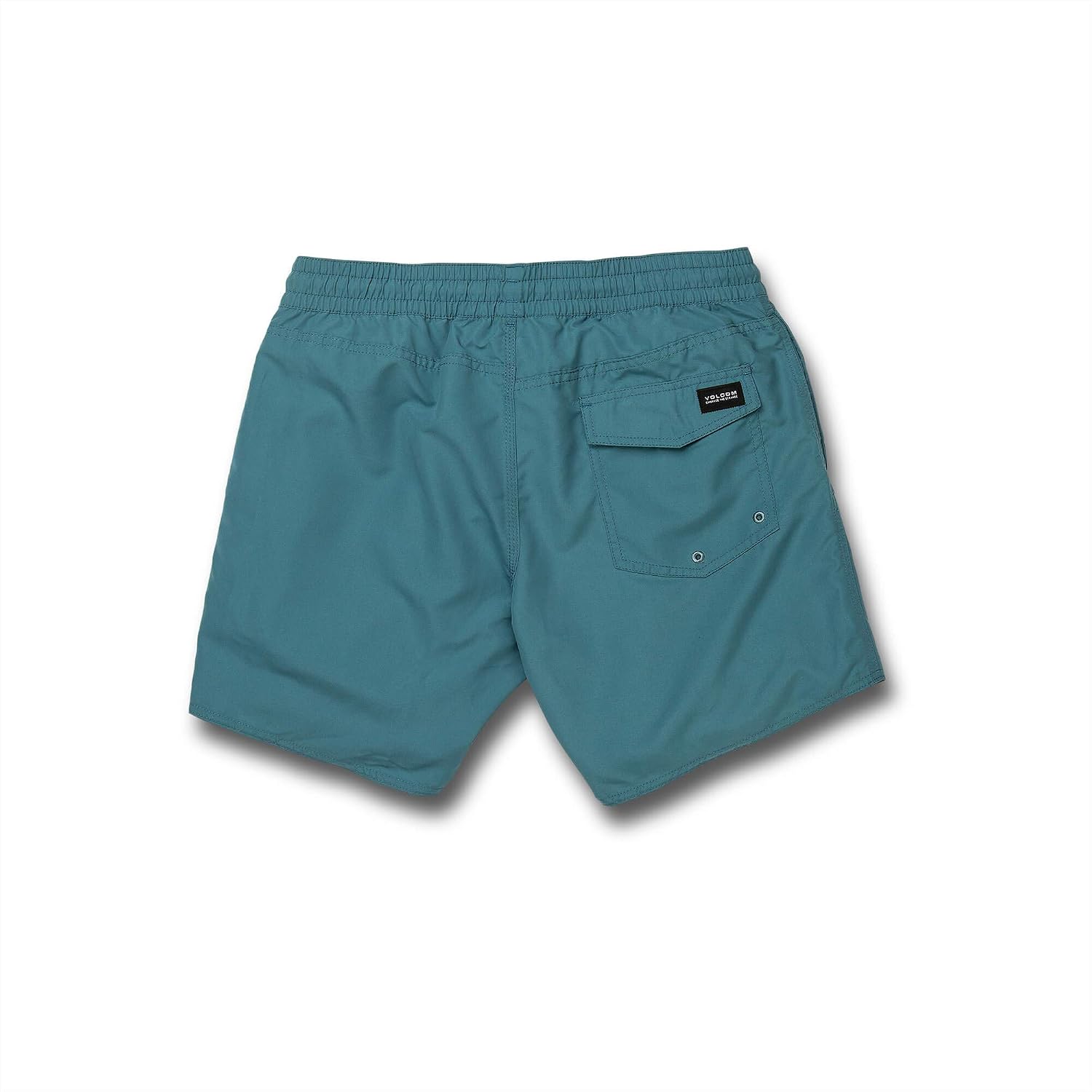Volcom Men's 16" Elastic Waist Swim Trunks- Stretchable, UPF 50+, Quick Dry Swim Bottoms Hydro Blue