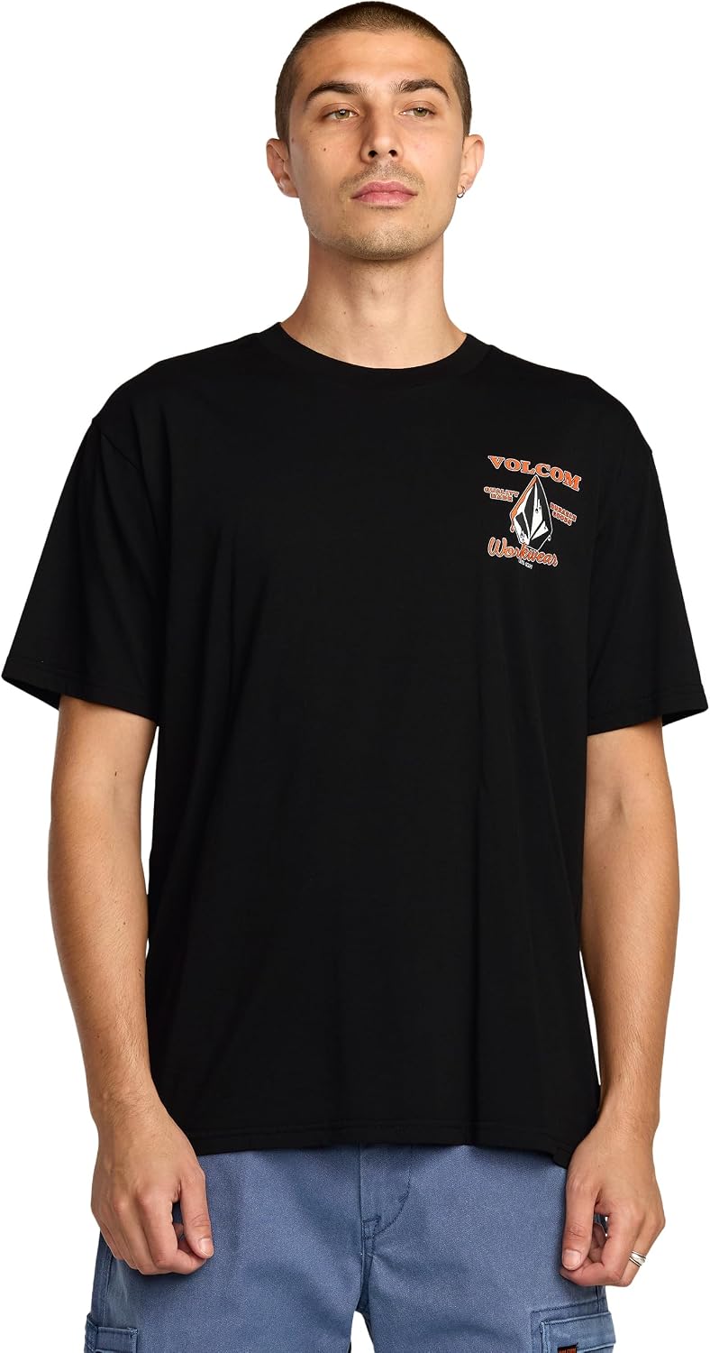 Volcom Men's Pour Choices Short Sleeve Workwear Tee Black Enamel