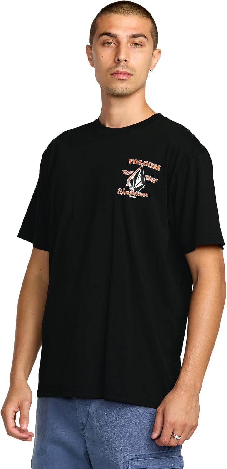 Volcom Men's Pour Choices Short Sleeve Workwear Tee Black Enamel