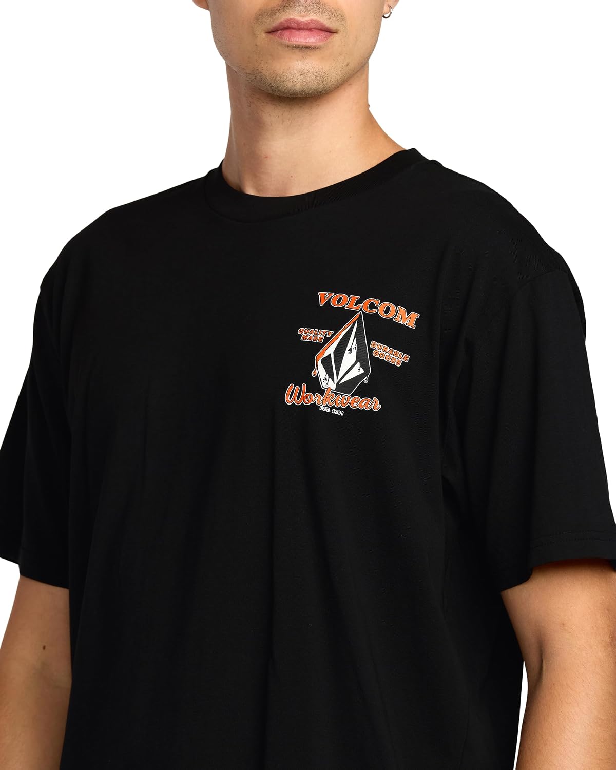 Volcom Men's Pour Choices Short Sleeve Workwear Tee Black Enamel
