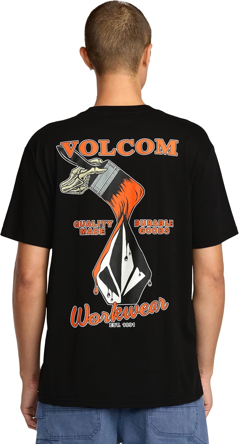 Volcom Men's Pour Choices Short Sleeve Workwear Tee Black Enamel