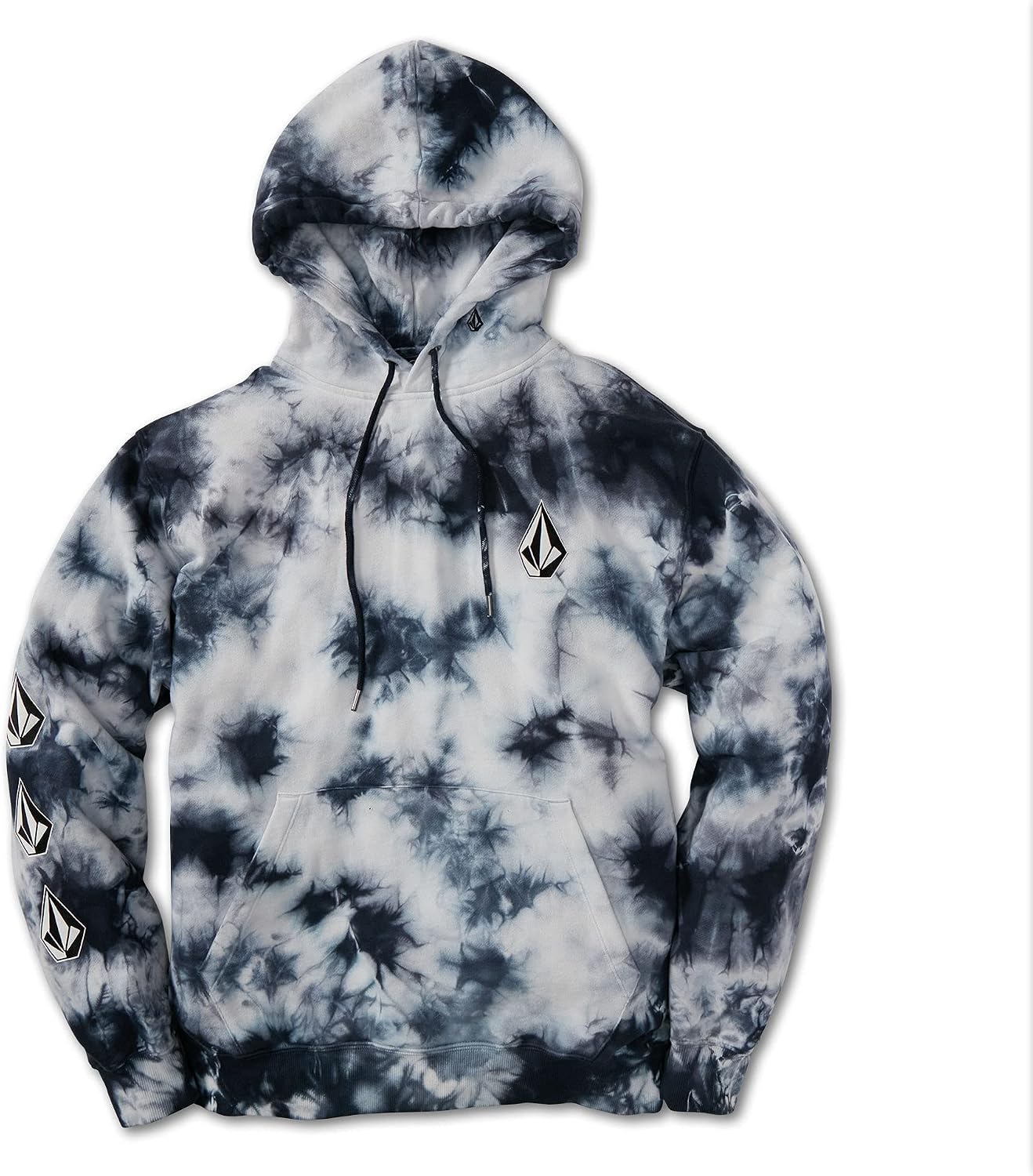 Volcom Men's Iconic Stone Pullover Hoodie Fleece Sweatshirt Multi Tie Dye
