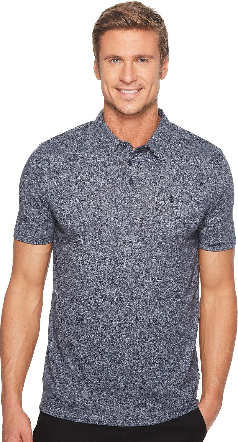 Volcom Men's Wowzer Modern Fit Short Sleeve Polo Shirt Indigo