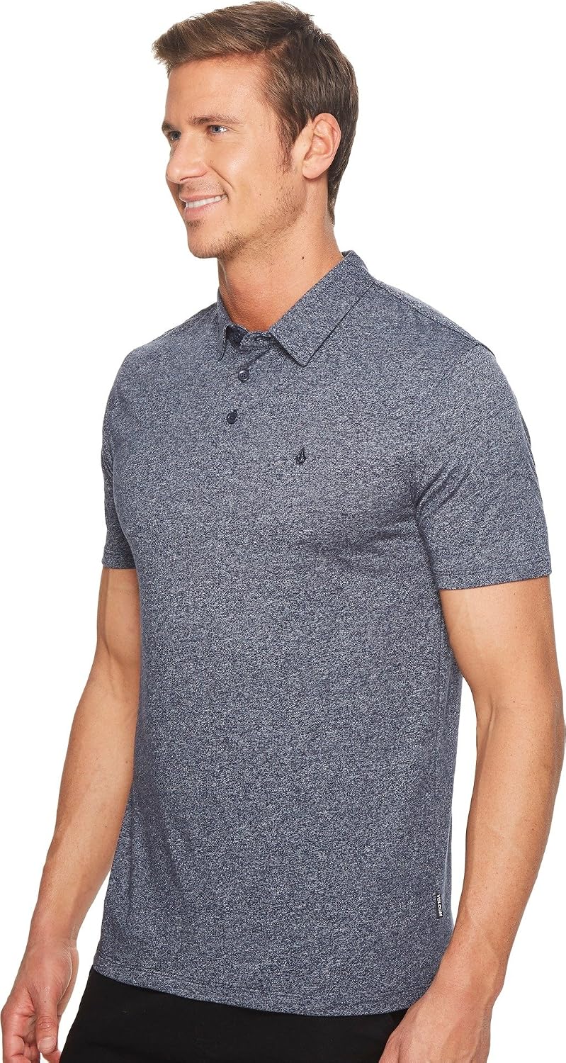 Volcom Men's Wowzer Modern Fit Short Sleeve Polo Shirt Indigo
