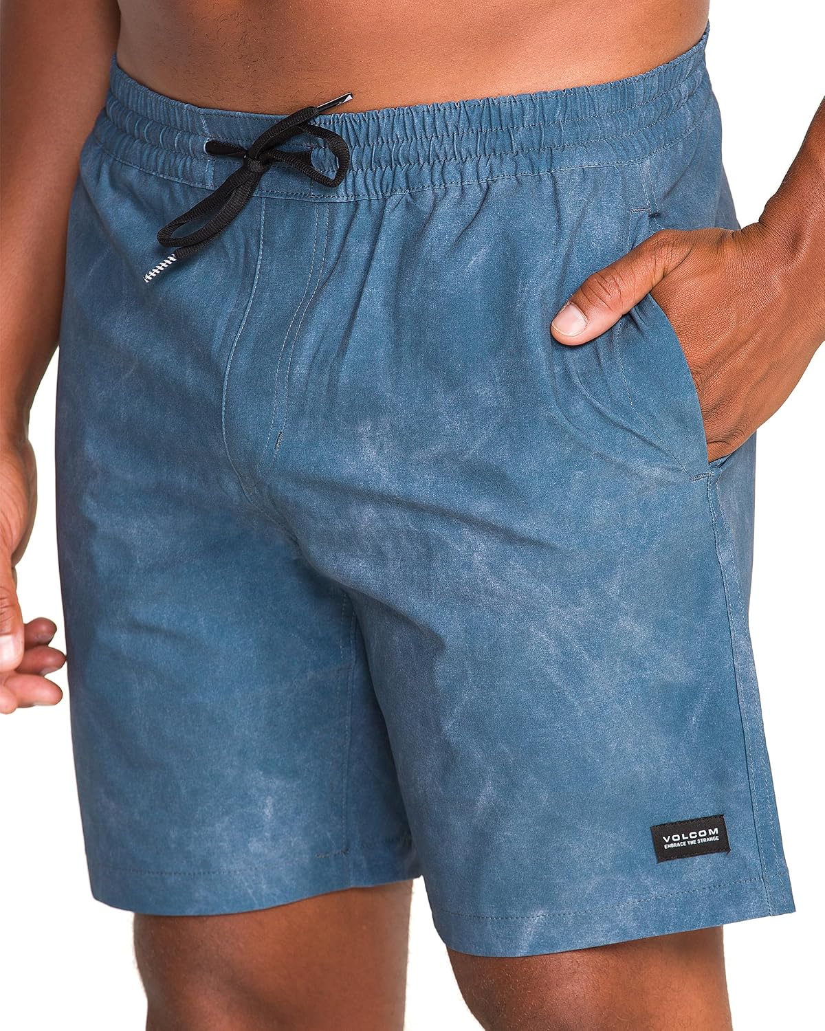 Volcom Men's Steppen Ew 17" Elastic Waist Short Dark Slate Tie