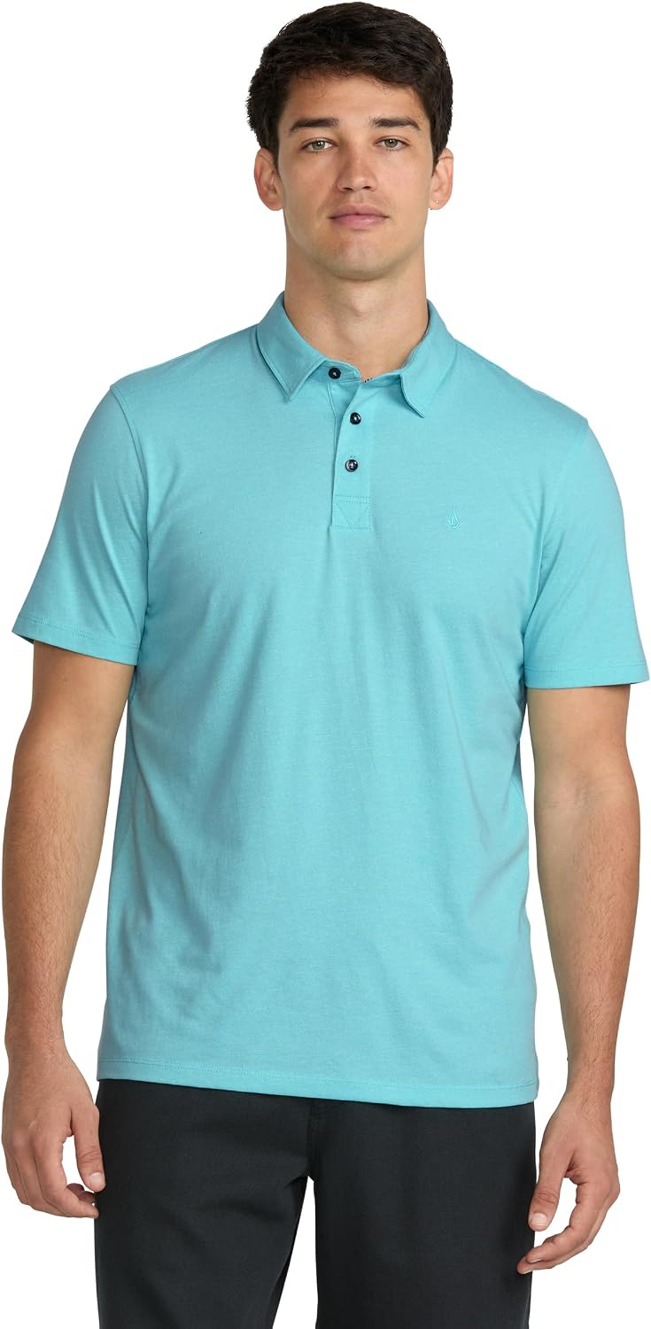 Volcom Men's Wowzer Modern Fit Short Sleeve Polo Shirt Poolside
