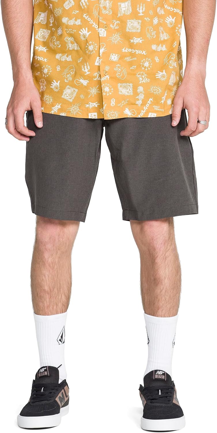 Volcom Men's Kerosene 21" Hybrid Chino Shorts Quick-Dry Stretch Fabric Charcoal Heather