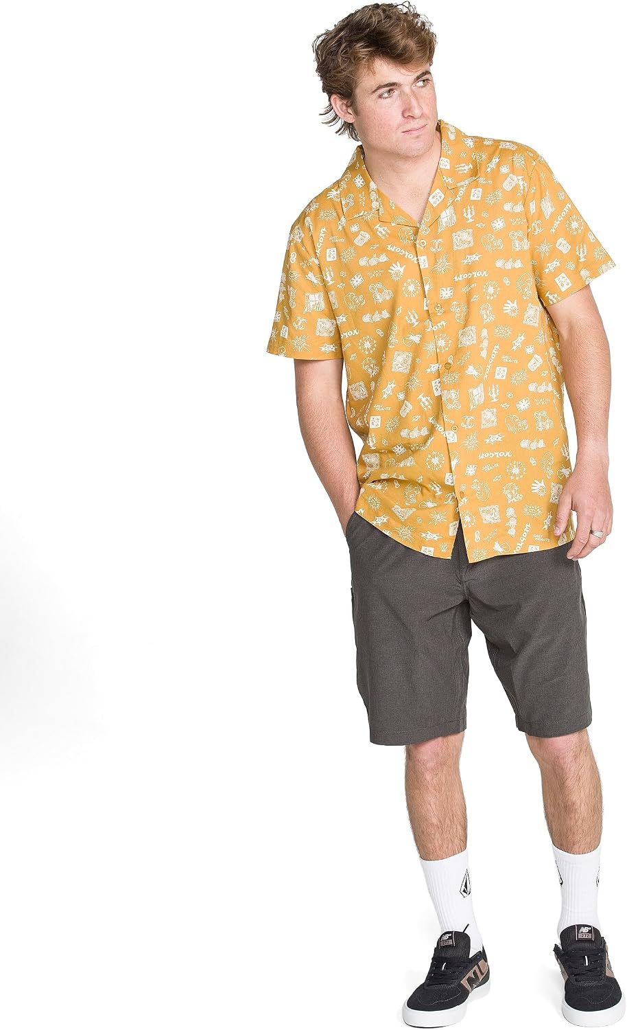 Volcom Men's Kerosene 21" Hybrid Chino Shorts Quick-Dry Stretch Fabric Charcoal Heather