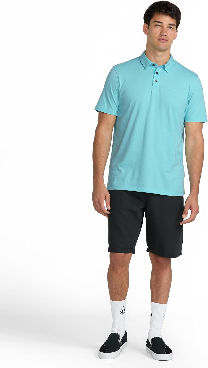 Volcom Men's Wowzer Modern Fit Short Sleeve Polo Shirt Poolside