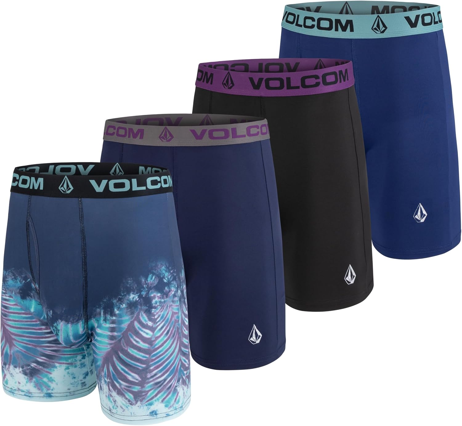 Volcom Mens Boxer Briefs Poly Spandex Performance Boxer Briefs Underwear NavyNavyBlackBlue