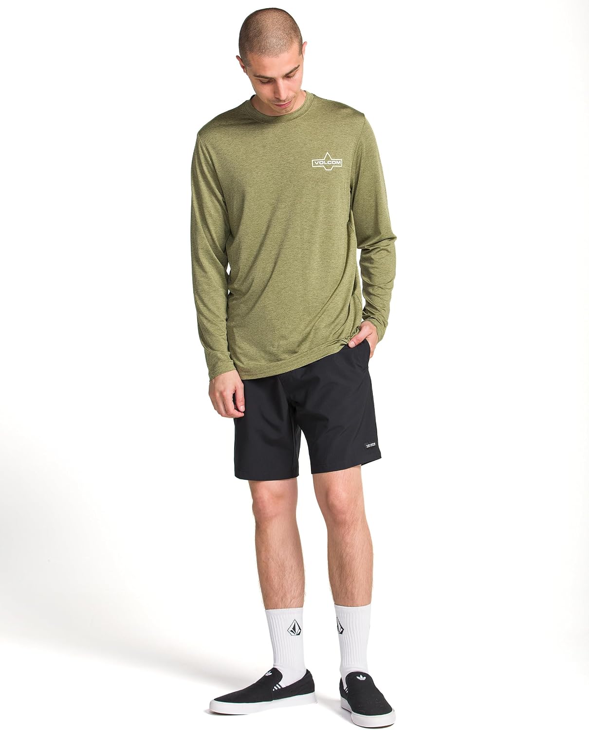 Volcom Taunt Loose Fit Long Sleeve Rashguard Wintermoss