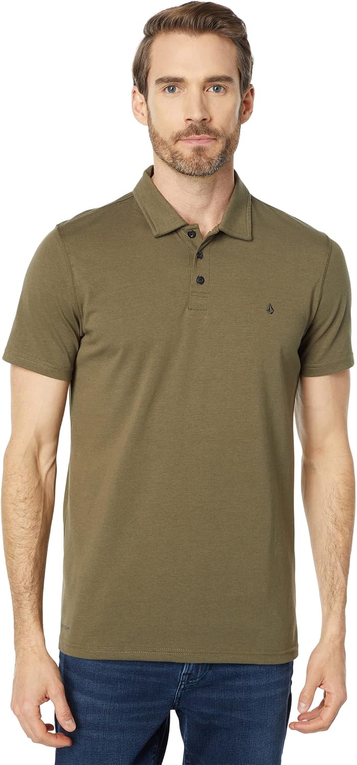 Volcom Men's Wowzer Hazard Performance Golf Polo Military Green