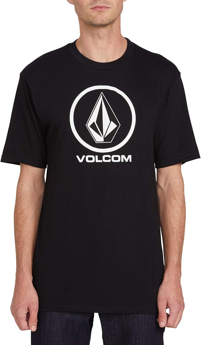 Volcom Men's Stone Fill Short Sleeve T-Shirt – Crewneck Graphic Tee Black