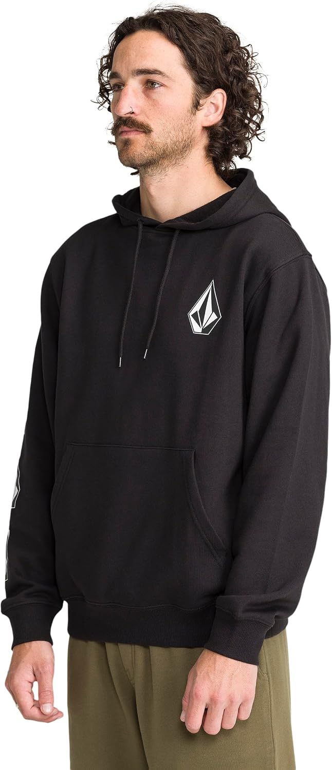 Volcom Men's Iconic Stone Pullover Hoodie Fleece Sweatshirt Black