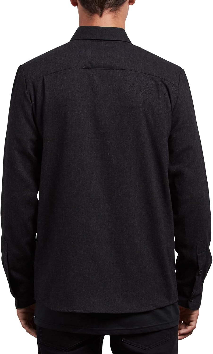 Volcom Men's Caden Solid Long Sleeve Button Down Shirt Black 1