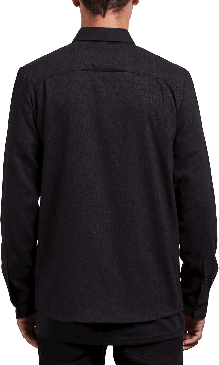Volcom Men's Caden Solid Long Sleeve Button Down Shirt Black 1