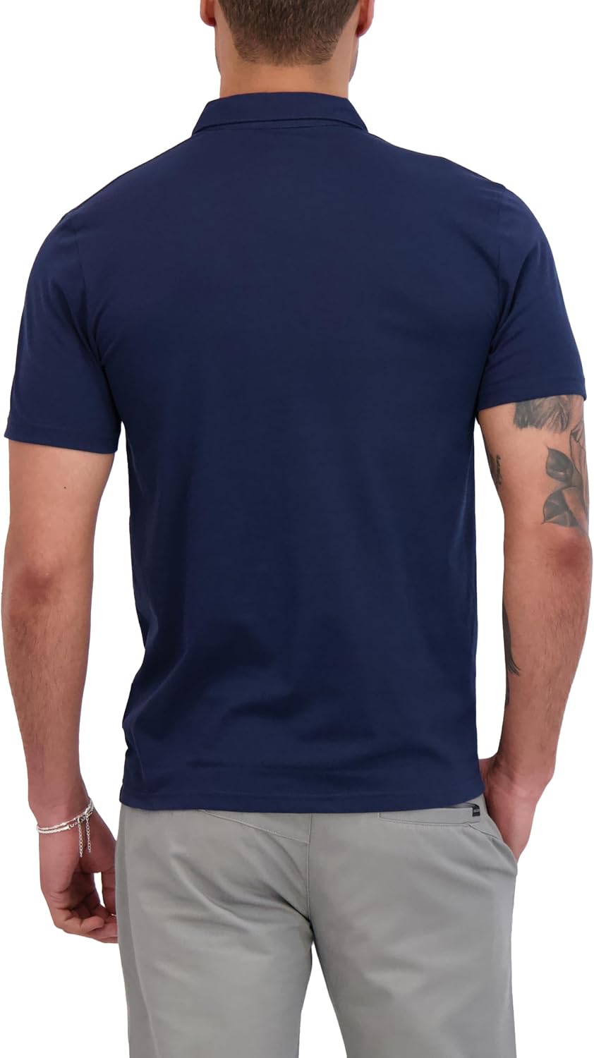 Volcom Short Sleeve Polo Shirt – Classic Fit, Soft Cotton Blend, Modern Casual Style Navy Paint