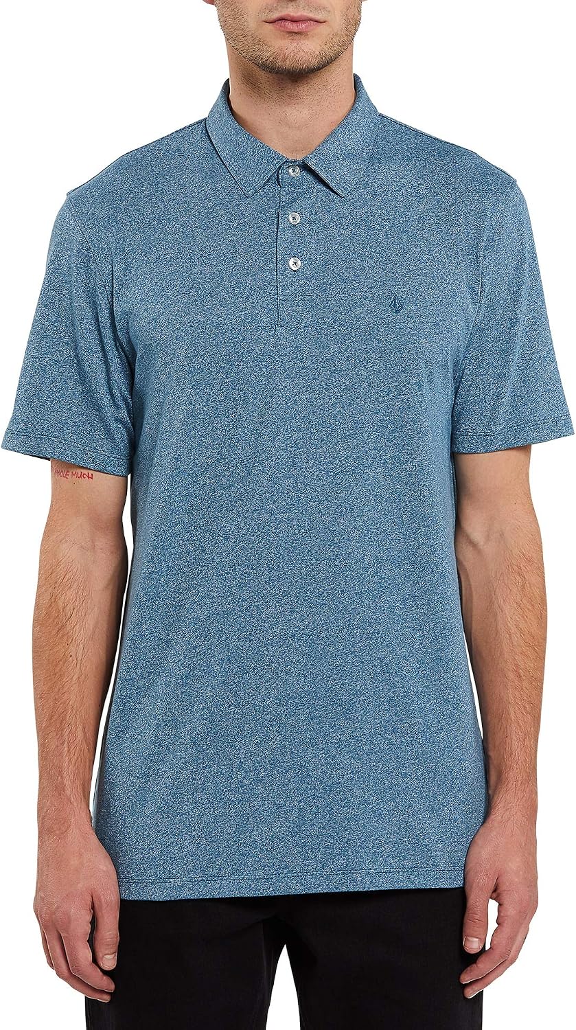 Volcom Men's Wowzer Modern Fit Short Sleeve Polo Shirt Rincon Blue