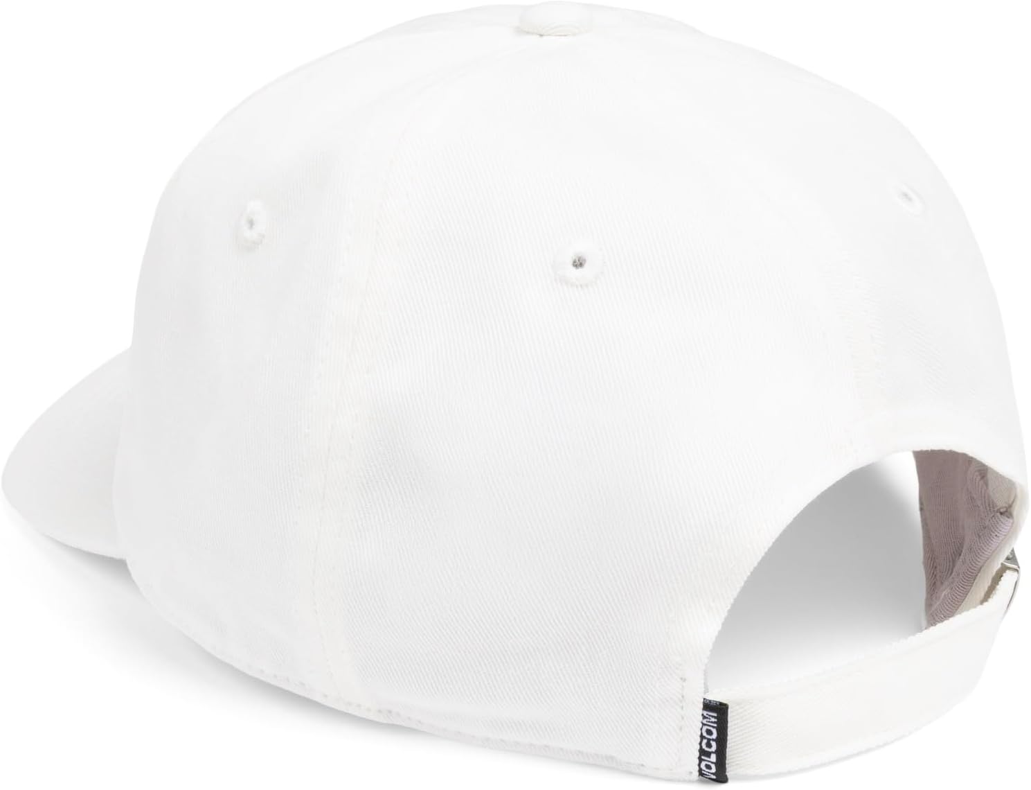Volcom Men's Full Stone Dad Hat – Adjustable Strapback Cap Embroidered Logo White