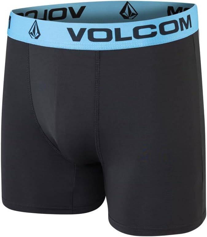 Volcom Mens Boxer Briefs 3 Pack Poly Spandex Performance FLY-LESS Support Boxer Briefs Underwear PinkCharcoalBlack