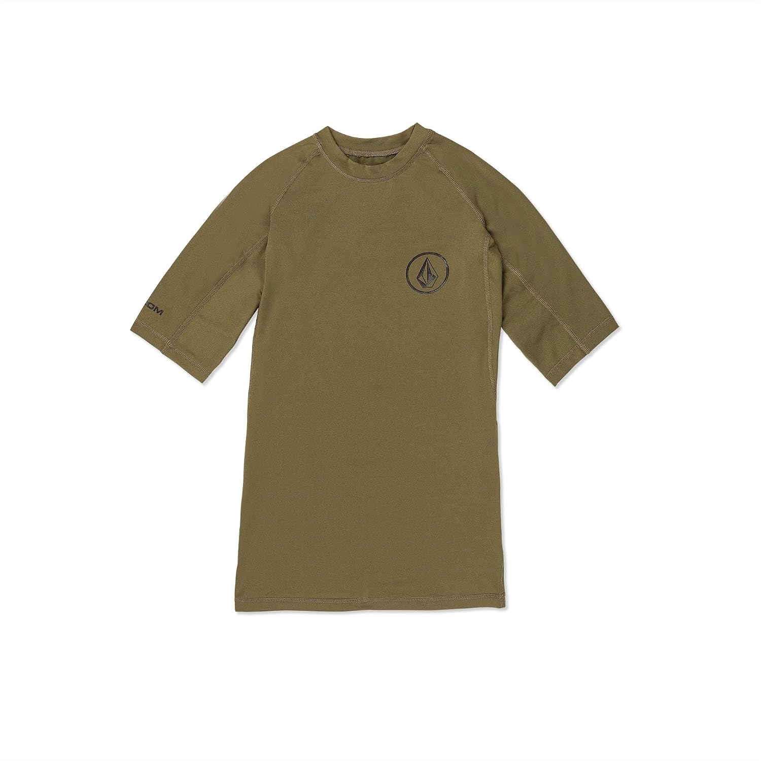 Volcom Men's Compression Fit Short Sleeve Rashguard – UPF 50+, Quick-Dry UV Protection Performance Shirt Army