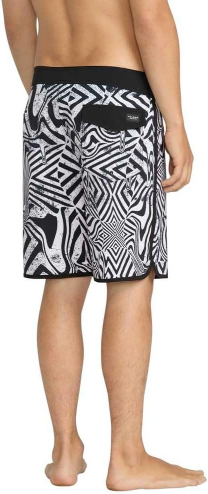 Volcom Men's 19" Mod-Tech Board Shorts- Performance UPF 50+ Sun Protection Quick-Dry Swim Bottoms White Black
