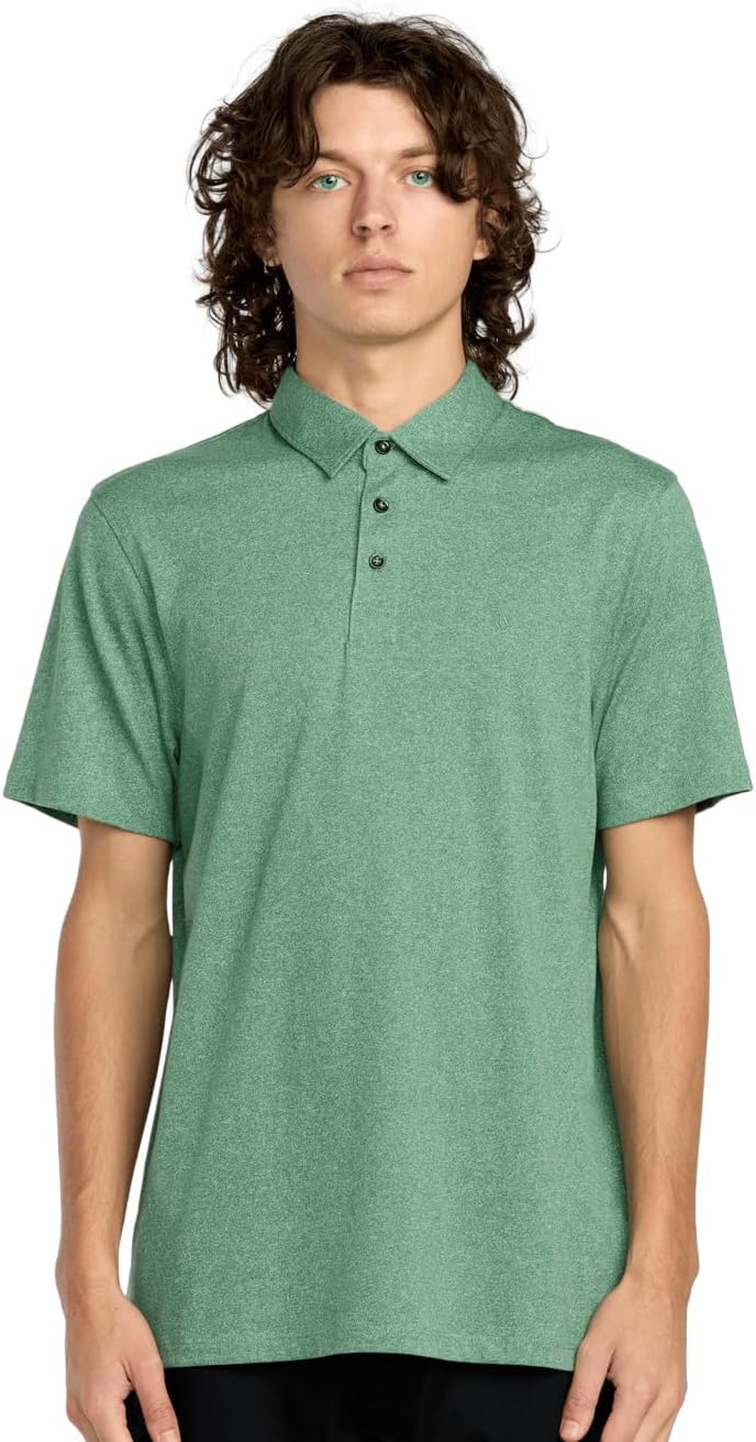 Volcom Men's Wowzer Modern Fit Short Sleeve Polo Shirt Biscay Green