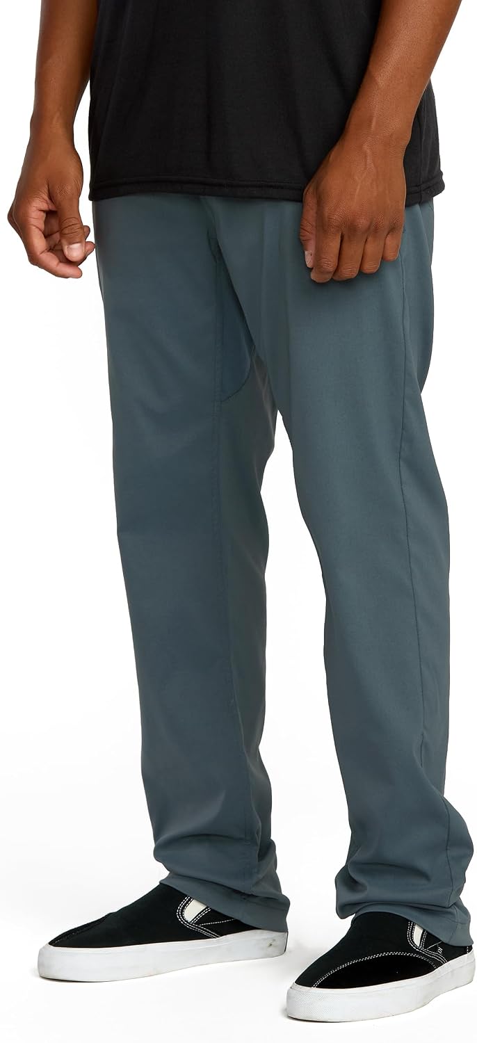 Volcom Men's Frickin Tech Chino Pants – Modern Fit, Quick-Dry, Moisture-Wicking, Zip Fly with Button Closure Slate