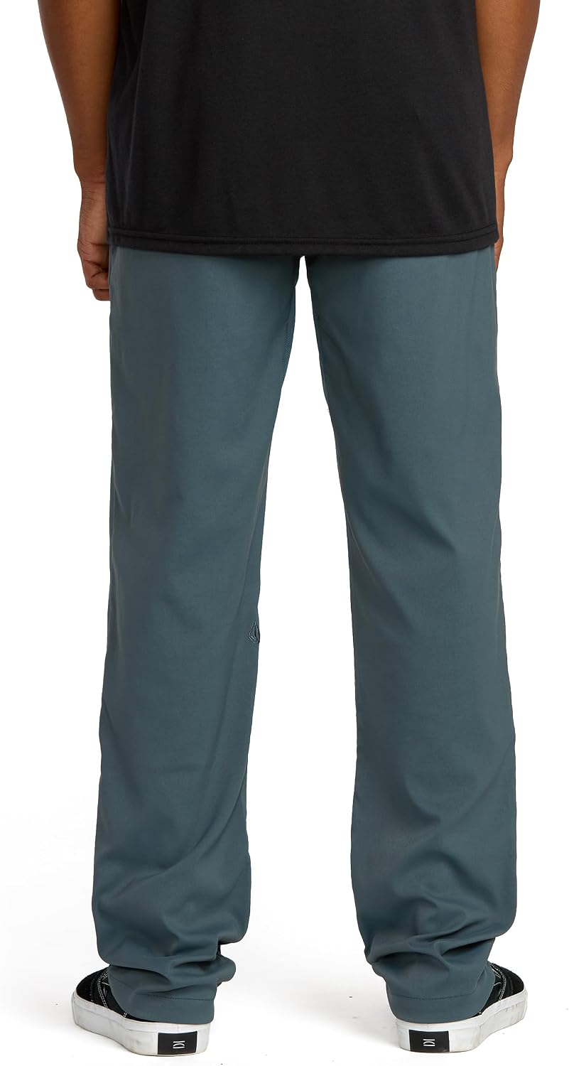 Volcom Men's Frickin Tech Chino Pants – Modern Fit, Quick-Dry, Moisture-Wicking, Zip Fly with Button Closure Slate