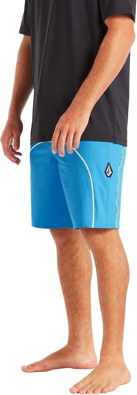 Volcom Men's 19" Mod-Tech Board Shorts- Performance UPF 50+ Sun Protection Quick-Dry Swim Bottoms R-blue