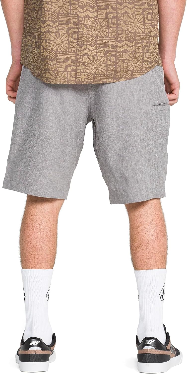 Volcom Men's Kerosene 21" Hybrid Chino Shorts Quick-Dry Stretch Fabric Heather Grey
