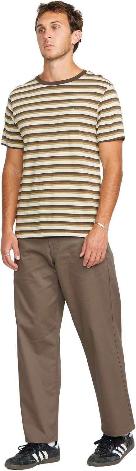 Volcom Men's Frickin Skate Loose Baggy Fit Chino Pants – Relaxed Tapered 17″ Leg Opening, 30″ Inseam Teak
