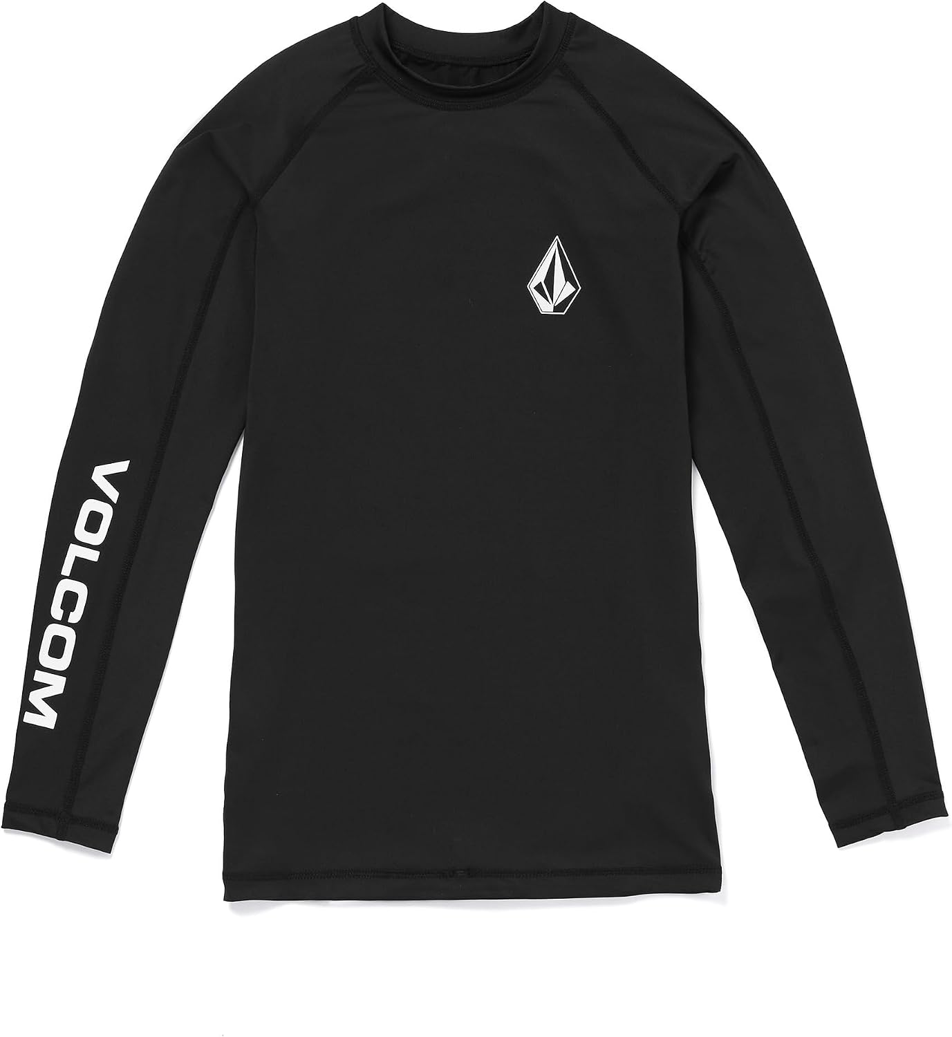 Volcom Men's Compression Fit Long Sleeve Rashguard – UPF 50+ Sun Protection, Quick-Dry Performance Shirt Blk-stone