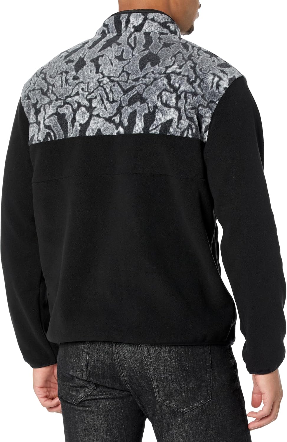 Volcom Men's Error92 Polar Fleece Mock Neck Jacket Black White
