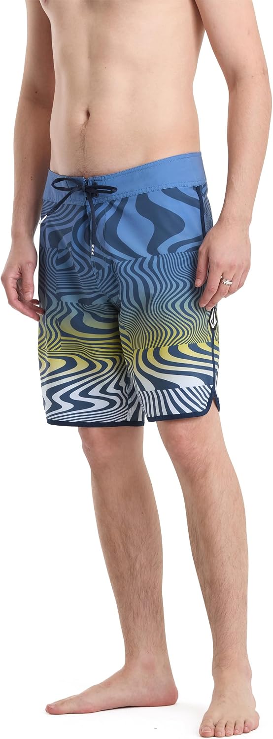 Volcom Men's 19" Mod-Tech Board Shorts- Performance UPF 50+ Sun Protection Quick-Dry Swim Bottoms Blueberry